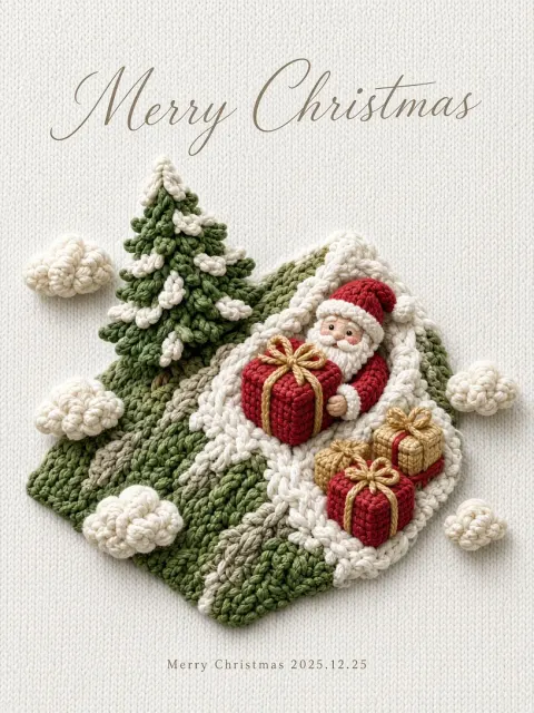 Knitted Wool Christmas Tree Miniature Scene