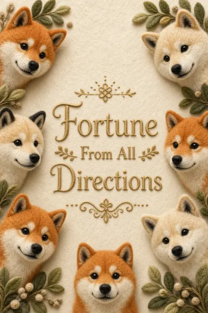Needle Felt Shiba Inu Creative Illustration