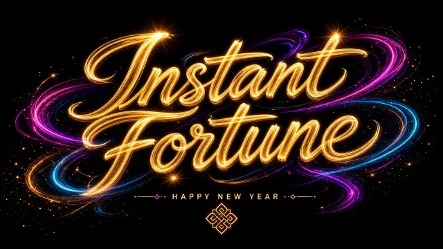 Neon Glow image example: Cyberpunk Glowing Light Lettering of Instant Wealth