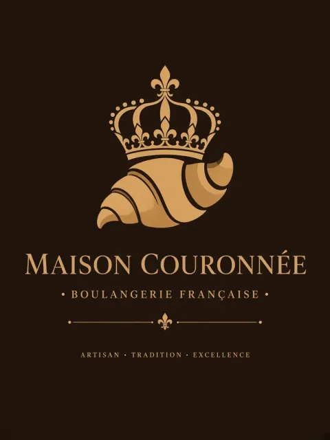 Bakery image example: Minimalist Croissant Crown Bakery Logo