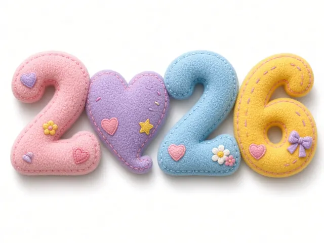 3D Lettering image example: Plush 3D 2♡26 Typographic Art Design