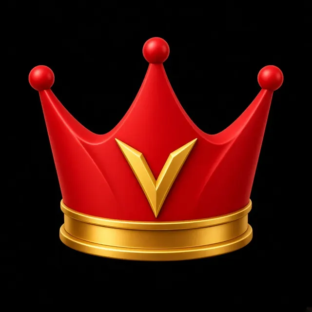 Logo Icon image example: Flat 3D Red Crown Icon Design