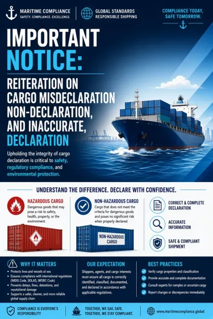 Corporate & Professional image example: Cargo Misdeclaration Critical Notice Business Poster