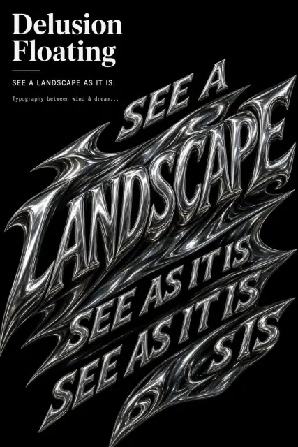 Dark Mood image example: Experimental Chrome Distorted Typography Poster
