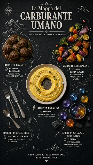 Infographic image example: Top-Down Food Map Polenta Racetrack Creative Photography