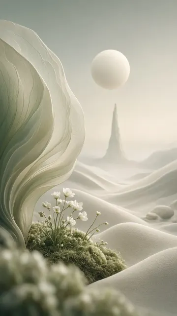 Fresh Nature image example: Surreal Hazy Nature Minimalist Illustration