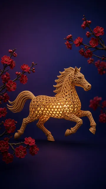 Fine Art Photography image example: Woven Bamboo Horse Lantern Fine Art Photography
