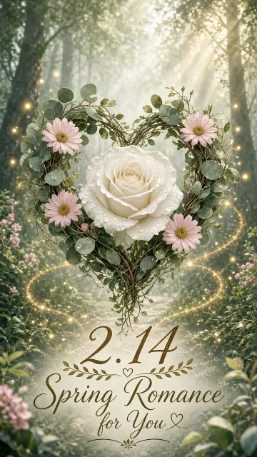Glow Effects image example: Botanical Eucalyptus Heart Wreath Poster
