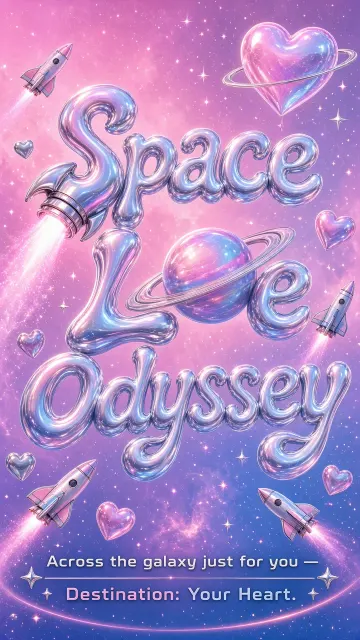 Cyber Liquid Metal Space Love Odyssey Typography