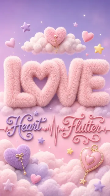 Pastel Colors image example: Pastel Pink and Purple Plush LOVE Valentine's Day Poster