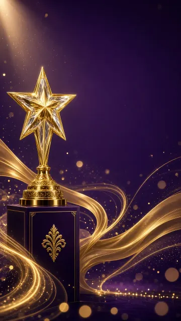 Luxury Design image example: Purple and Gold Starlight Trophy Gala Poster