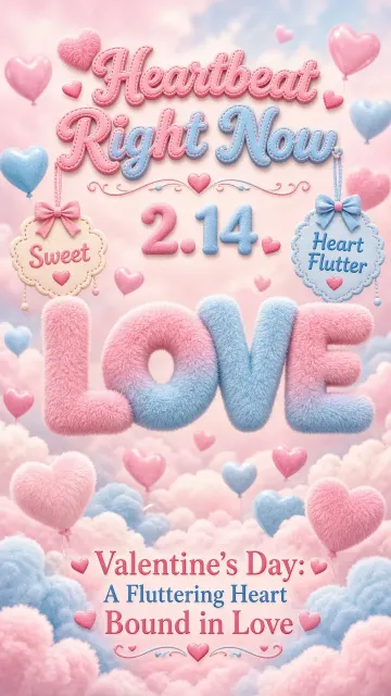 Pastel Aesthetic image example: Pastel Plush 3D LOVE Valentine's Day Poster