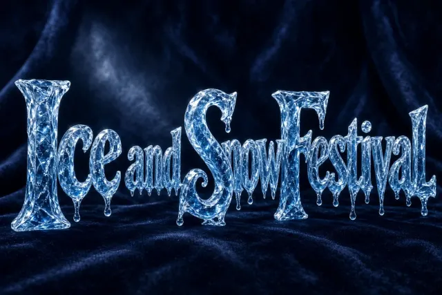 Frozen Ice Crystal Festival Typography