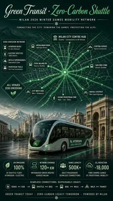 panoramic image example: Milan Green Mobility Infographic Poster