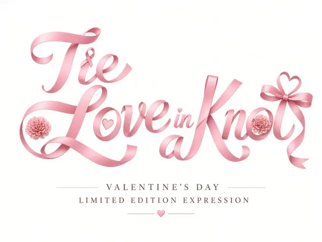 Logo Identity image example: Pink Ribbon Valentine Typography Logo
