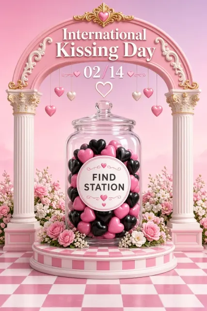 Pastel Aesthetic image example: Romantic Valentine's Day Candy Jar Poster
