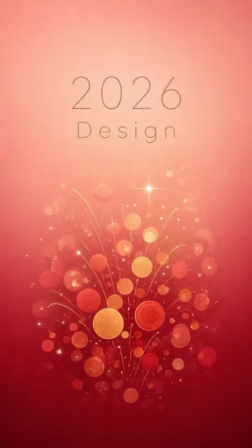 negative space image example: Red and Gold Gradient Dots New Year Poster