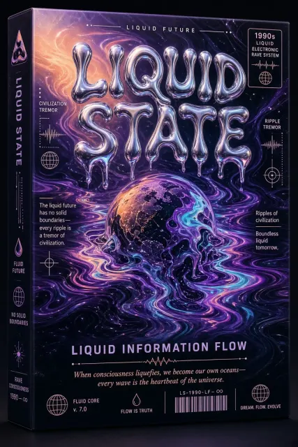 Cosmic Space image example: Liquid Cyber Retro Neon Packaging Design