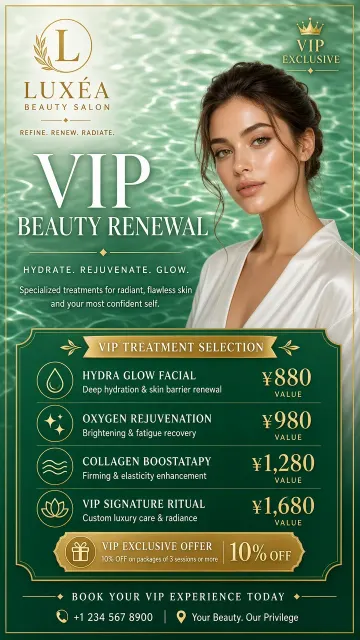 Elegant Green Skincare VIP Privilege Card Poster