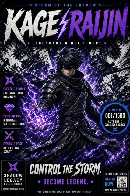 Anime Lightning Ninja Collectible Figure Poster