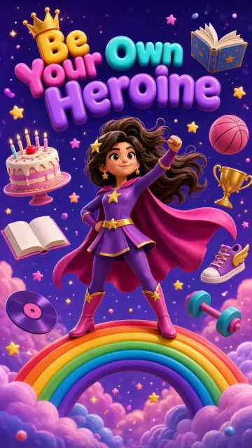 Cartoon Chibi image example: 3D Cartoon Female Superhero Poster
