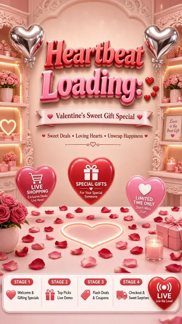 Valentine's Day Sweet Gift Livestream Pink Backdrop