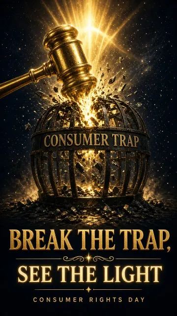 Cosmic Sky image example: Golden Hammer Smashing Consumer Trap 3D Poster