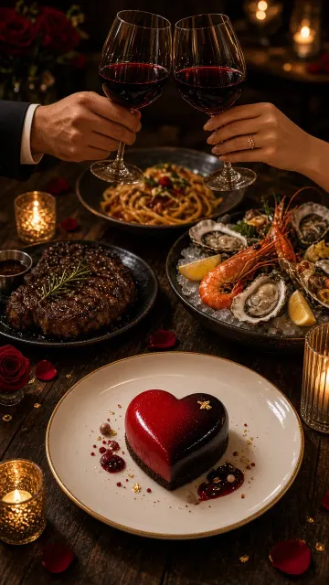 Warm Lighting image example: Romantic Dinner Date Commercial Photography
