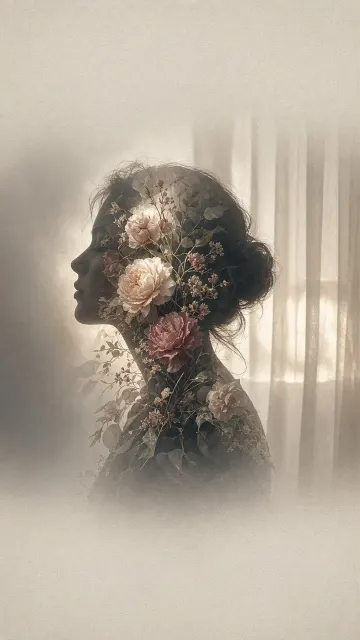 Portraits image example: Mother's Day Double Exposure Silhouette Poster
