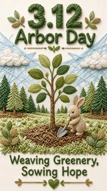 Plants & Flowers image example: String Art Arbor Day Marketing Poster