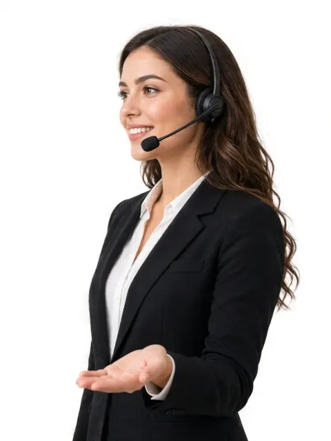 Studio Shot image example: Professional Female Customer Service Representative Portrait