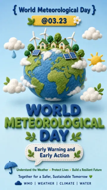 Architecture image example: World Meteorological Day 3D Felt Earth Poster