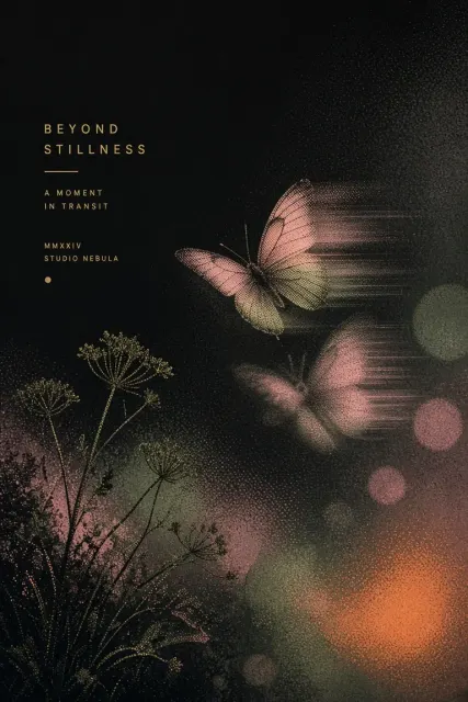 Fauna image example: Halftone Stippled Butterfly Spring Art Poster