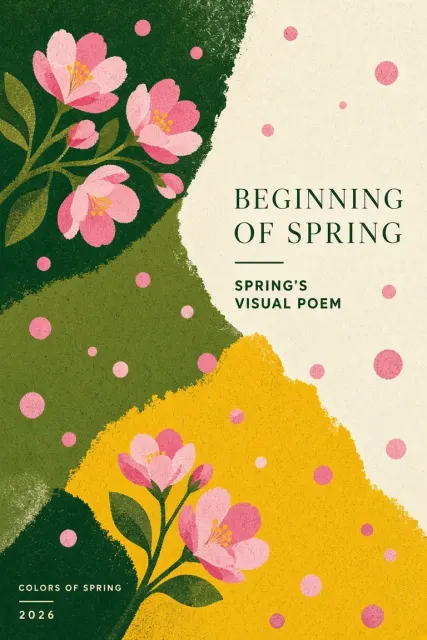 Graphic Poster image example: Flat Color-Blocked Spring Floral Poster