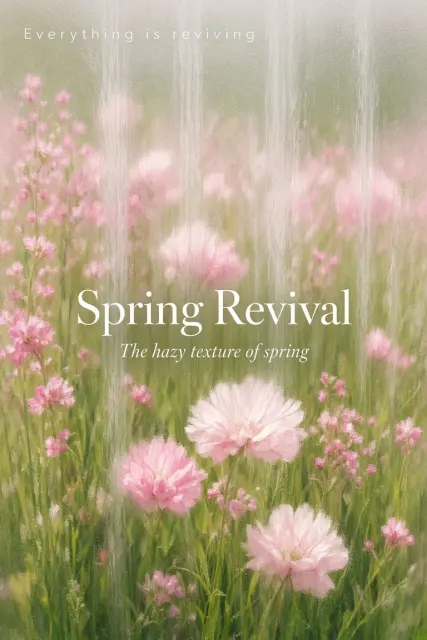 Botanical Floral image example: Frosted Glass Spring Floral Revival Poster