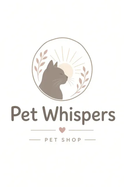 Warm and Healing image example: Pet Whispers Cat Pet Shop Brand Logo