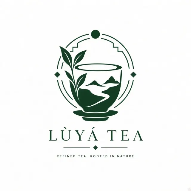 Food & Drink image example: Minimalist Oriental Tea Island Brand Logo