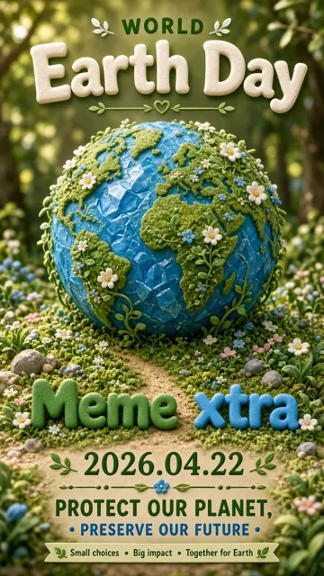 Botanical image example: 3D Miniature Earth Day Eco Poster
