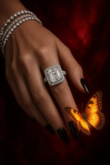 High-End Jewelry Campaign with Bioluminescent Butterfly