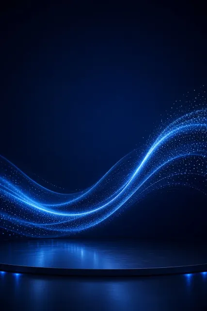 Background image example: Futuristic Tech Keynote Deep Blue Flowing Light Backdrop