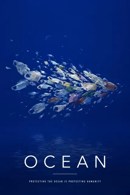 Seascape image example: Klein Blue Surrealist Plastic Bag Fish Ocean Poster