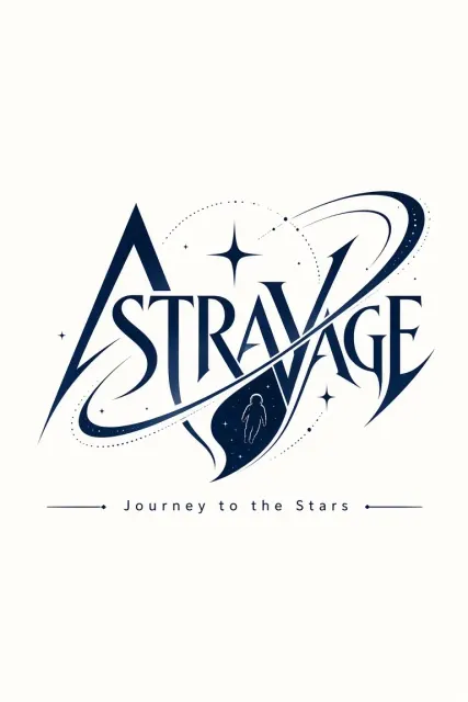 Outer Space image example: Journey to the Stars Minimalist Celestial Typographic Logo