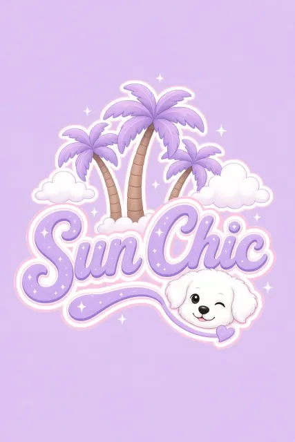Summer Cartoon Cursive Sun Chic Emblem