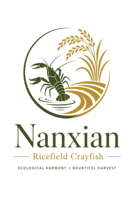 Agriculture image example: Minimalist Ricefield Crayfish Symbiosis Logo
