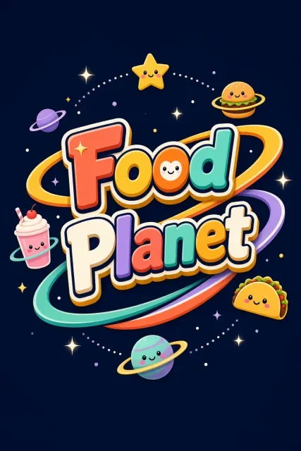 Cosmic image example: Cosmic Food Planet 3D Typography Logo