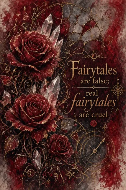 Dark Fantasy image example: Dark Crimson Watercolor Fantasy Rose Illustration