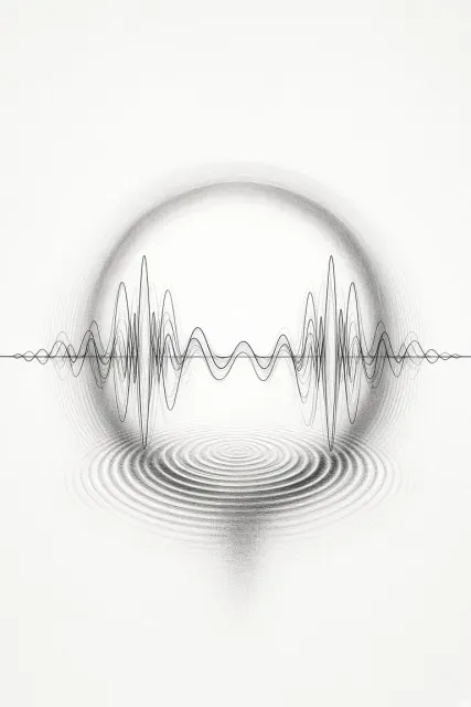 Soundwave image example: Monochrome Soundwave Visualization Art