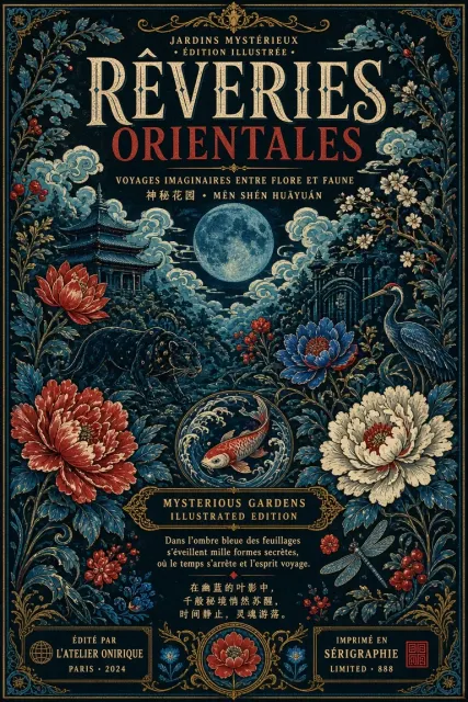 Dark Maximalist Botanical Screenprint Poster
