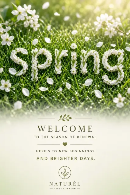 Floral image example: Spring Lawn Floral Lettering Poster