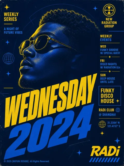 Retro-Futuristic Club Night Event Poster